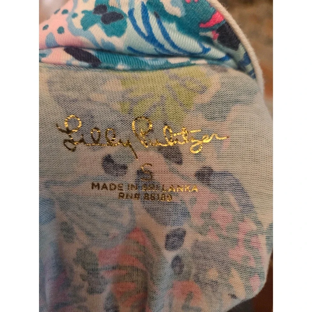 Lilly Pulitzer Pajama Top Women's Size S Short Sleeve Button‎ Up Sleepwear